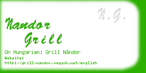 nandor grill business card